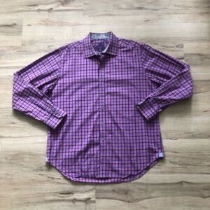 Robert Graham Purple and Blue Checkered Dress Shirt